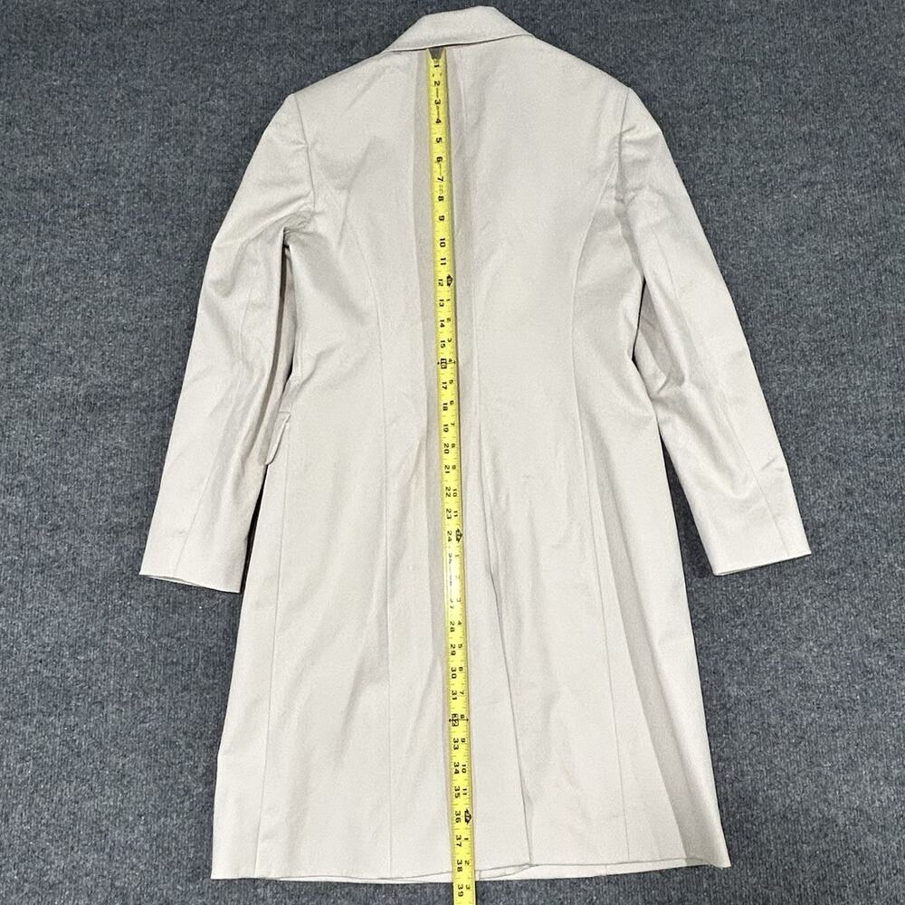 Brooks Brothers 8 Cream Stretch Cotton Trench Coat Jacket 100% Silk Lined - Picture 6 of 10